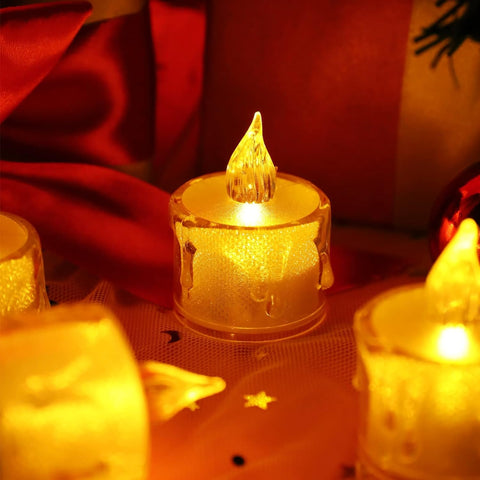 Flickering LED Flameless Tea Light Candles with Realistic Wax Drip (1 pcs)