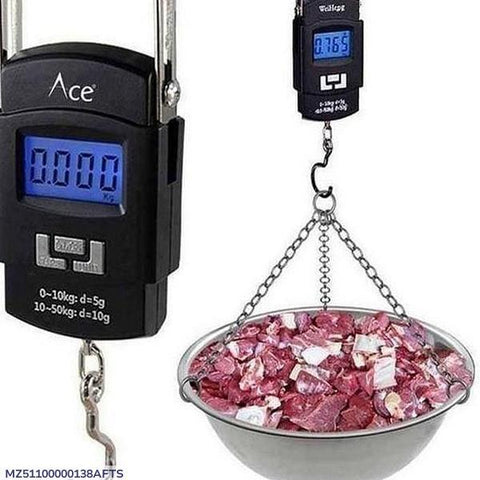 50kg Portable Digital Hanging Scale with Hook – Electronic Luggage, Fishing, Kitchen & Travel Weight Machine