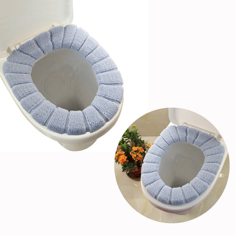 Warm Washable Soft Coral Velvet Toilet Seat Cover | Random Colour |