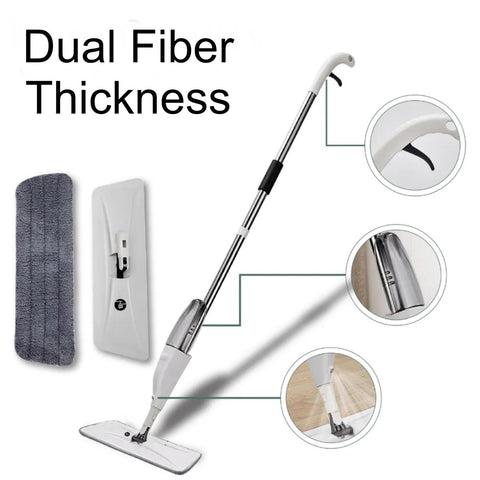 360 Rotating Spray Mop For Floor Cleaning With Refillable Bottle Providing Easy Use Durable Quality - Dual Fabric