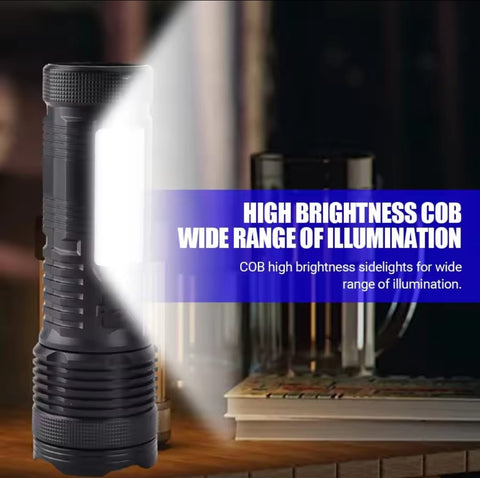 Most Powerful P50 FlashLight Flash light 5 Modes Usb Zoom Led Torch Built-in 18650 Battery Camping, Fishing