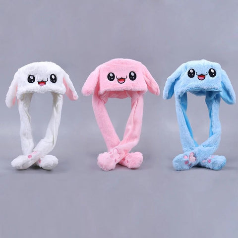 Soft Fluffy Rabbit Ears Headband | Moving Ears Plush Earmuffs | Warm & Cozy – 1Pc Random Colour