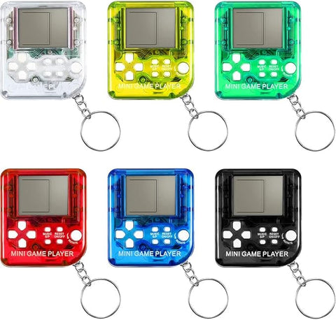 Pocket Mini Retro Electronic Game Console Keychain | 26 Classic Games | Handheld Nostalgic Gift for Children | Random Colour