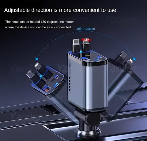 C6 4 In 1 Multi Functional Car Charger Fast Charging With Star Light Providing Durable Quality