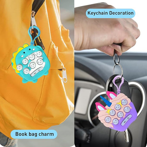 Mini Quick Push Electronic Fidget Toy – 2-in-1 Handheld Memory Game & Keychain Charm for Kids and Adults