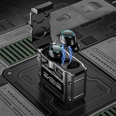 M25 Gaming Wireless Earbuds - TWS Bluetooth 5.3 Headphones, Magnetic Hatch Cover, 100% LED Display, Low Latency Stereo Sound, Built-in Mic